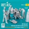 RESKIT RSF32-0049 US Aircraft mechanics with SUU-23 20mm gun pod (open & close gun bay) on transport trolley (scene 1) (3 pcs) (3D Printed) (1/32)